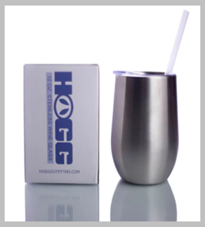12 oz. Stemless Wine Glass w/Straw